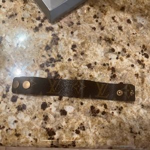 Custom made Louis Vuitton leather strap bracelet
